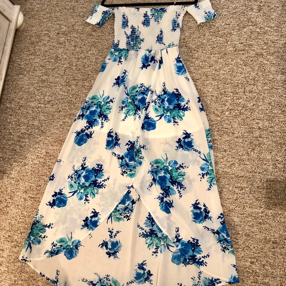 Floral off shoulder Romper dress